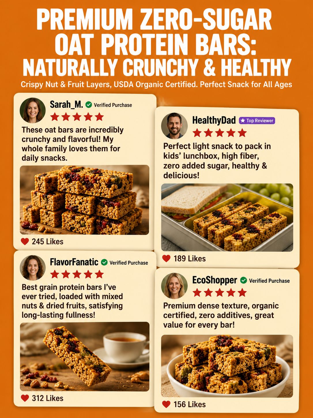 🥚Oat Protein Granola Bars Low Calorie Snack-Amy